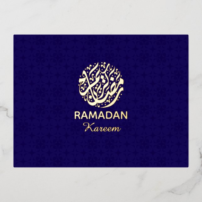 Ramadan Kareem Gold Foil Islamic  Holiday Postcard (Front)