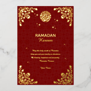 Ramadan Kareem Gold Foil Islamic Invitation Card