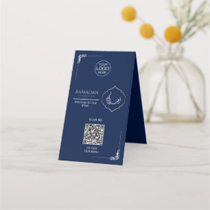 Ramadan Kareem Iftar QR Code Table Sign Loyalty Card