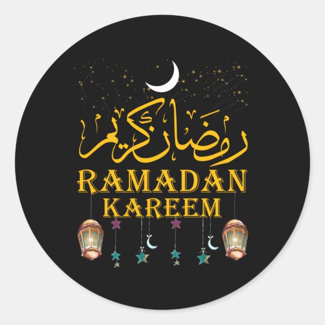 Ramadan Kareem Islamic Fasting For Classic Round Sticker (Front)