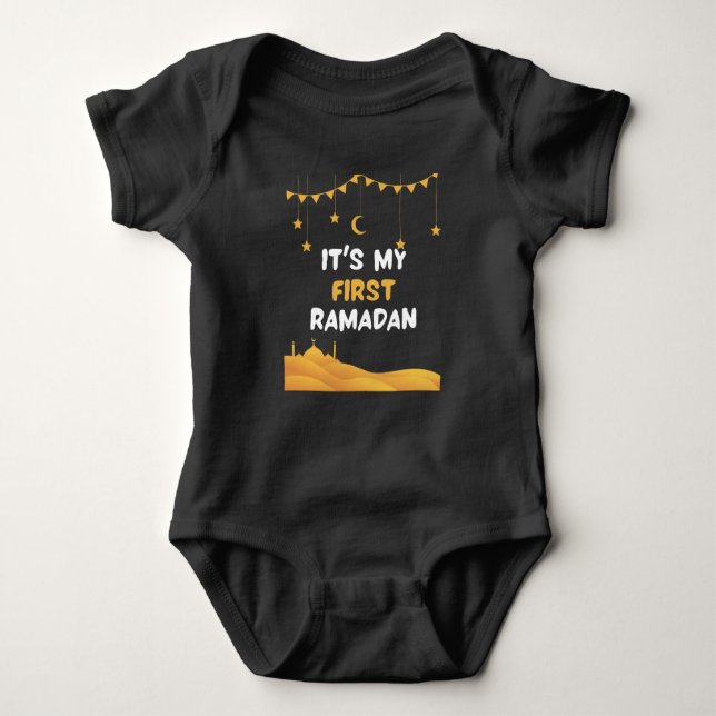ramadan kareem it is my first islam for Muslim Baby Bodysuit (Front)