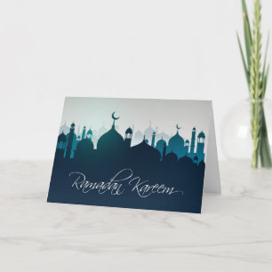 Ramadan Kareem Mosques silhouettes Greeting Cards