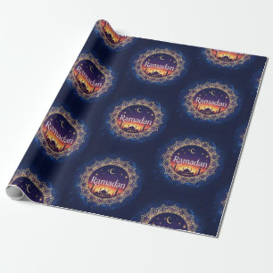 Ramadan Kareem Mubarak Crescent Islam Iftar Suhoor Wrapping Paper