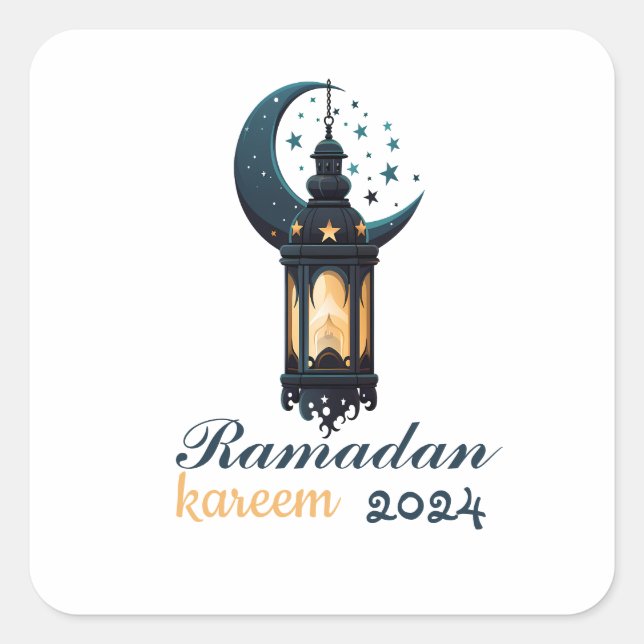 Ramadan Kareem Mubarak Lantern ramadan 2024 Square Sticker (Front)