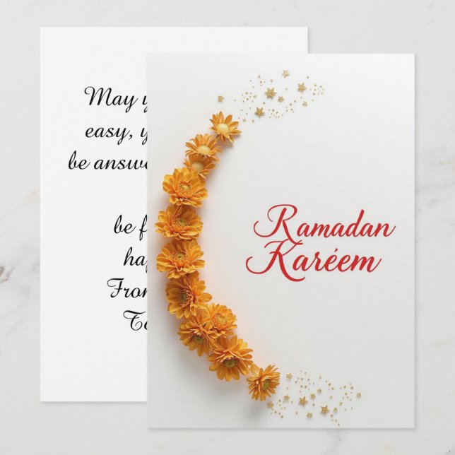 Ramadan Kareem Personalised Holiday  Card (Front/Back)