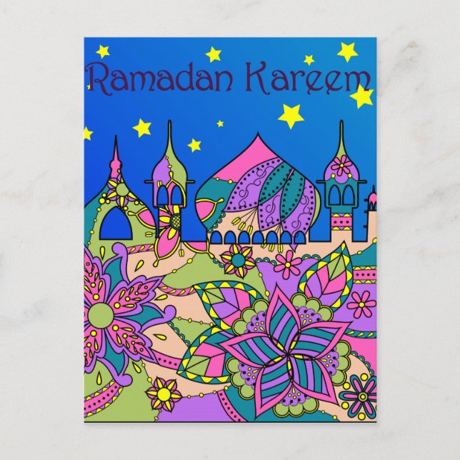 Ramadan Kareem postcard colourful (Front)