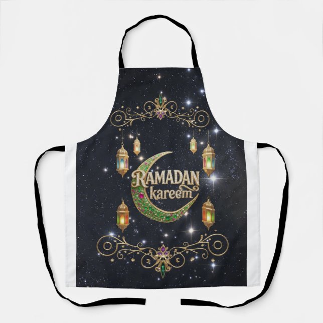 Ramadan Kareem shiny sky Apron (Front)