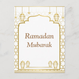 Ramadan Kareem Typography Islamic Crescent Art Postcard