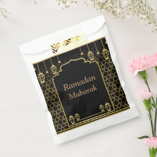 Ramadan Kareem Typography Islamic Crescent Text Favour Bags