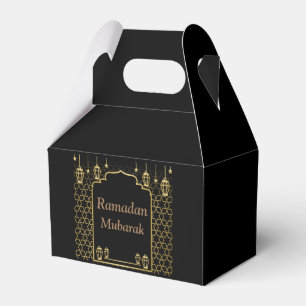 Ramadan Kareem Typography Islamic Crescent Text Favour Box