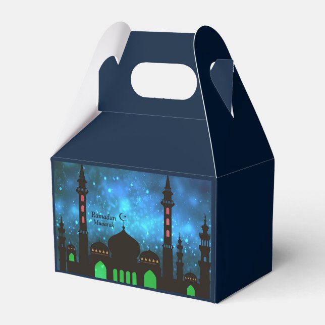 Ramadan Kareem Typography Islamic Crescent Text Favour Box (Back Side)