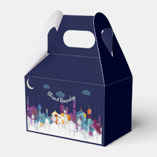 Ramadan Kareem Typography Islamic Crescent Text Favour Box