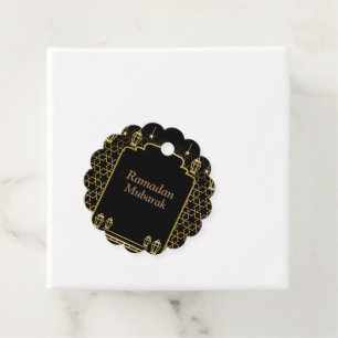 Ramadan Kareem Typography Islamic Crescent Text Favour Tags