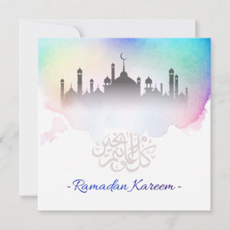 Ramadan Kareem watercolor Holiday Card