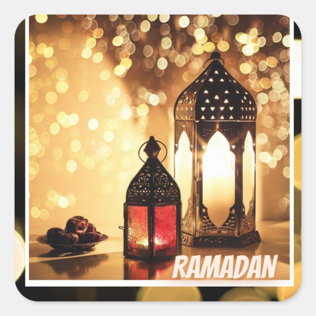 Ramadan lantern.   square sticker (Front)