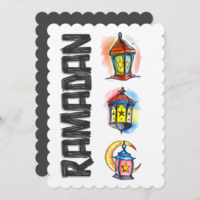 Ramadan Lanterns Fawanees- فوانيس رمضان Invitation (Front/Back)