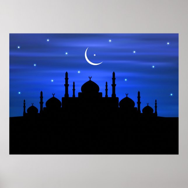 Ramadan Moon & Mosque Poster (Front)