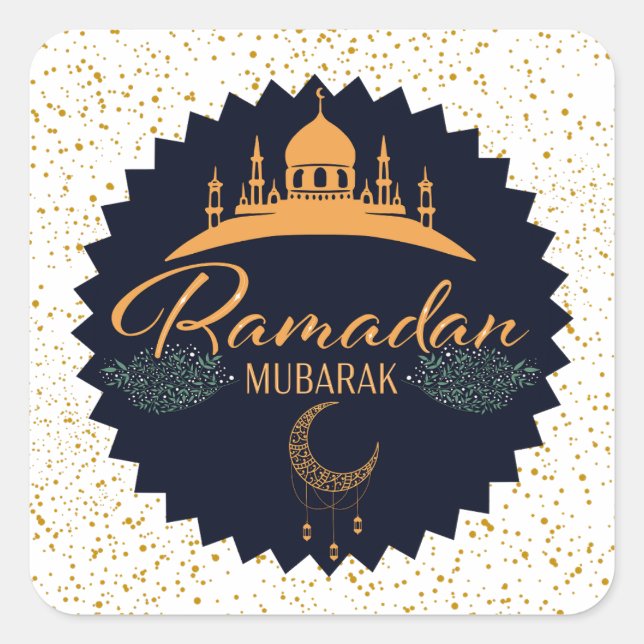 RAMADAN MUBARAK 2 SQUARE STICKER (Front)
