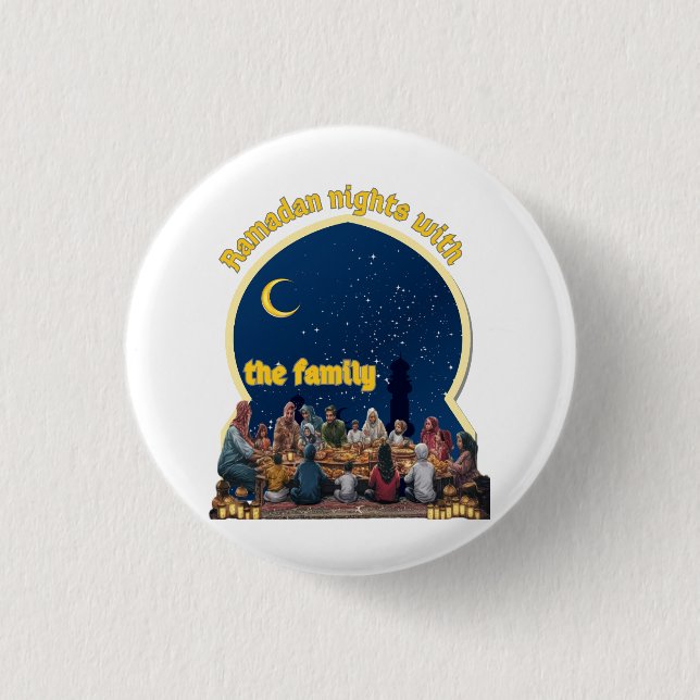 RAMADAN MUBARAK 3 CM ROUND BADGE (Front)