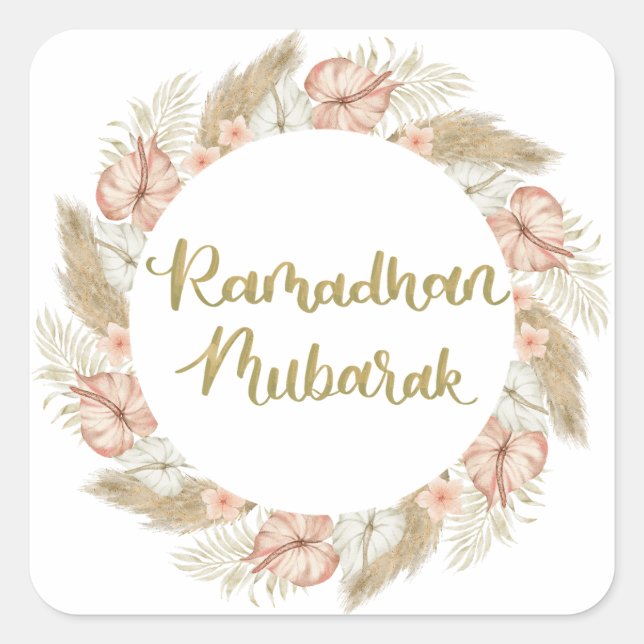 Ramadan Mubarak 3 Square Sticker (Front)