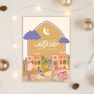 Ramadan Mubarak Colourful Oasis Card
