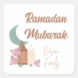 Ramadan Mubarak Decoration Custom Home decor name Square Sticker