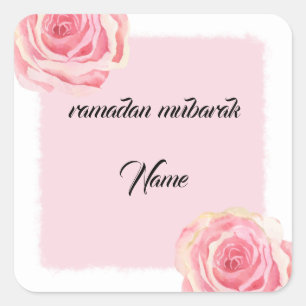 ramadan mubarak floral  square sticker
