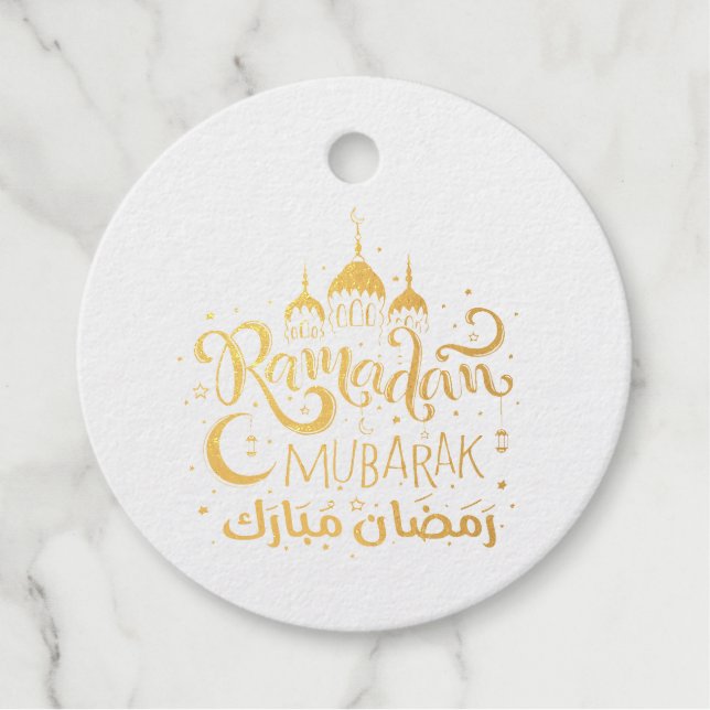 Ramadan Mubarak Foil Favour Tag (Front)