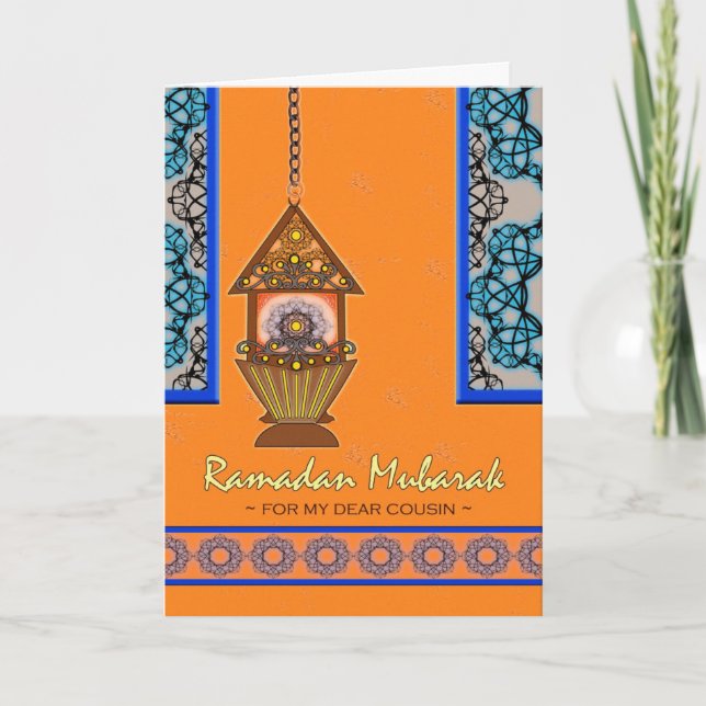 Ramadan Mubarak for Cousin, Fanoos Lantern Card (Front)