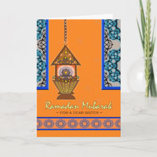Ramadan Mubarak for Sister, Fanoos Lantern Card