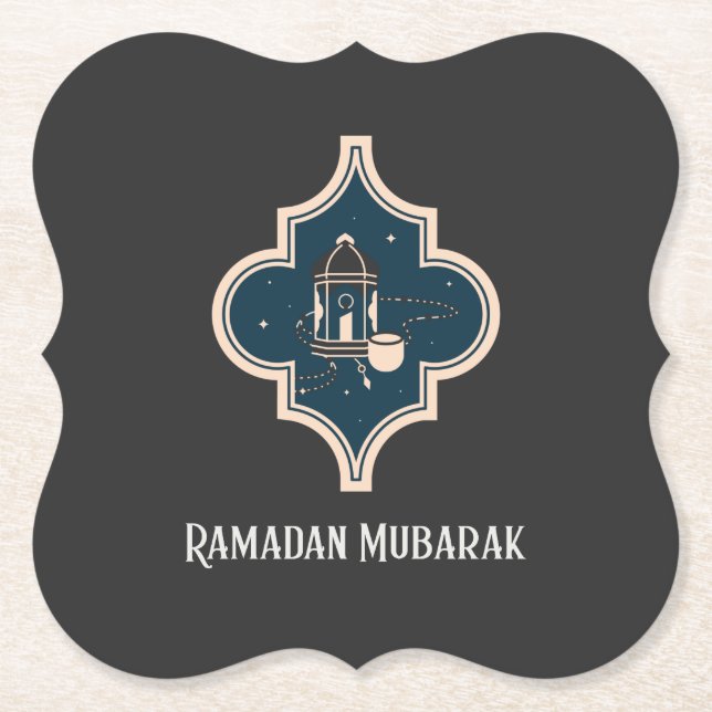 Ramadan Mubarak Iftar Party Paper Coaster (Front)