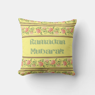Ramadan Mubarak Islamic Arabesque Border pattern Cushion