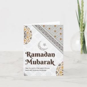 Ramadan Mubarak Mandala Crescent Art Holiday Card