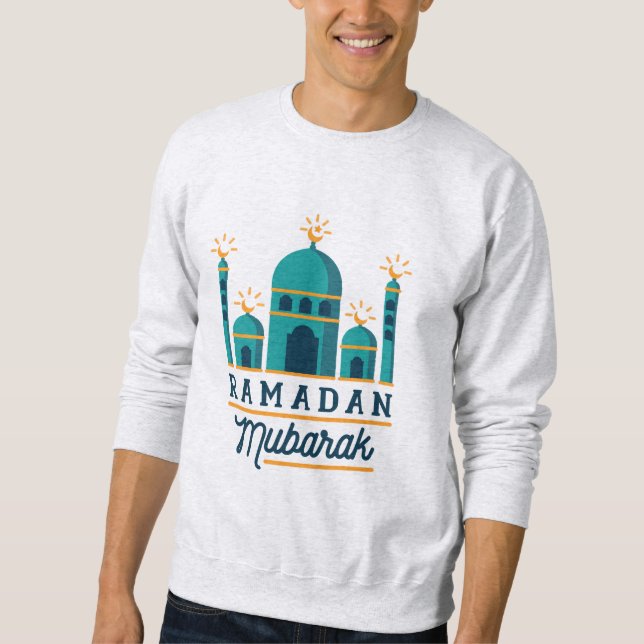 Ramadan Mubarak Mosque Crescent Art Sweatshirt (Front)