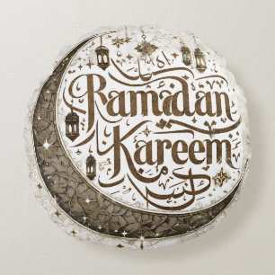 Ramadan Mubarak Muslim Fasting Ramadan Lanterns Round Cushion
