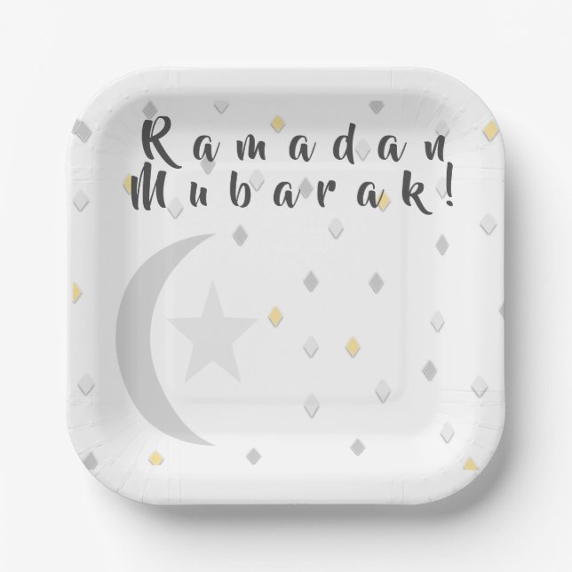 Ramadan Mubarak Paper Plate (Front)