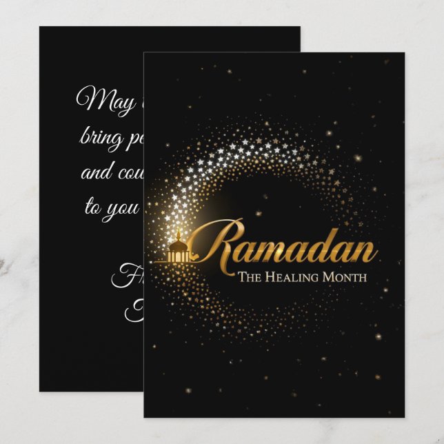Ramadan MubaraK Personalized Holiday  Card (Front/Back)