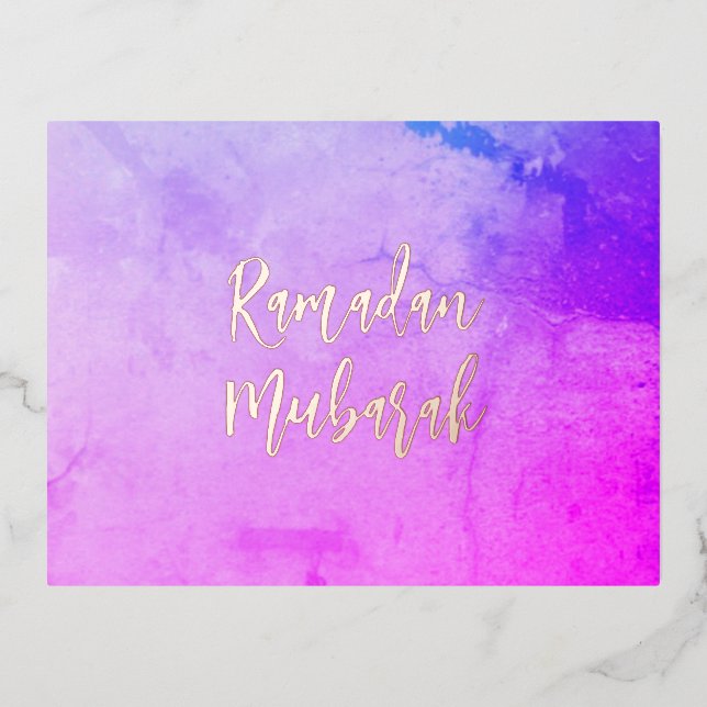 Ramadan Mubarak Ramadan Kareem Pretty Rose Gold Foil Holiday Postcard (Front)