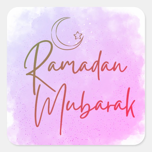 Ramadan Mubarak Square Sticker (Front)