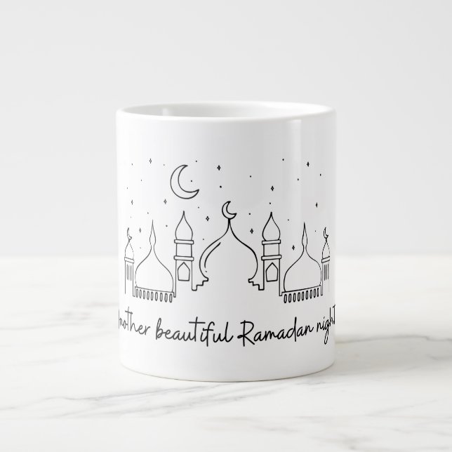 RAMADAN RAMADAN KAREEM RAMADAN MUBARAK  PATCH LABE LARGE COFFEE MUG (Front)