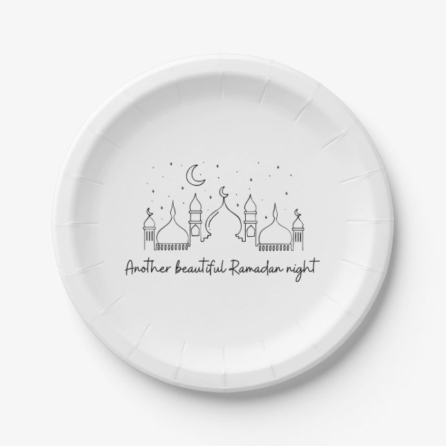 RAMADAN RAMADAN KAREEM RAMADAN MUBARAK T-Shirt Mag Paper Plate (Front)
