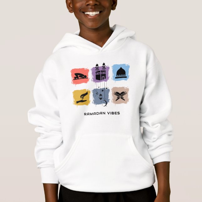 Ramadan Vibes Hoodie for Kids | Customisable SVG (Front)