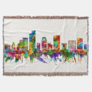 Ramat Gan Israel Skyline Throw Blanket