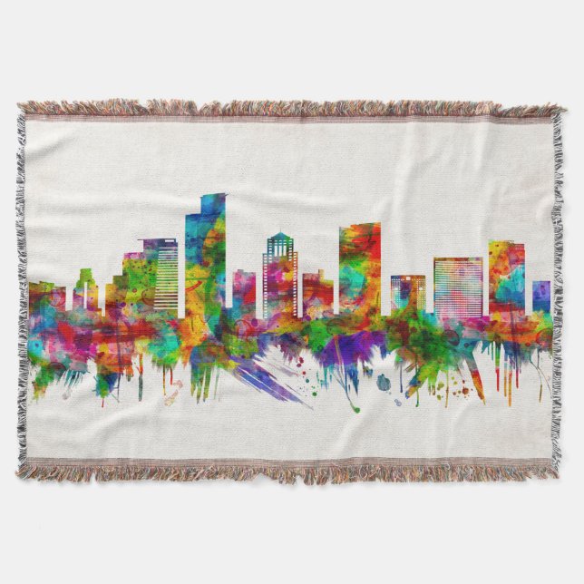 Ramat Gan Israel Skyline Throw Blanket (Front)