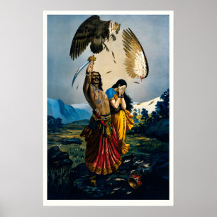 Ramayana Art Print Ravana & Jatayu