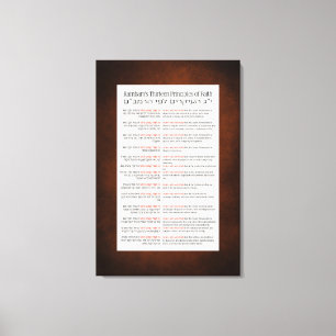 Rambam's 13 Principles of Jewish Faith Red-Orange Canvas Print