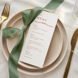 Rambling Rose Vine Terracotta Crest Wedding Dinner Menu