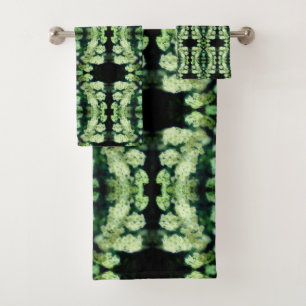 Rambling Wild White Roses Abstract Bath Towel Set