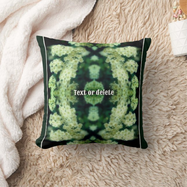 Rambling Wild White Roses Abstract Personalised Cushion (Blanket)