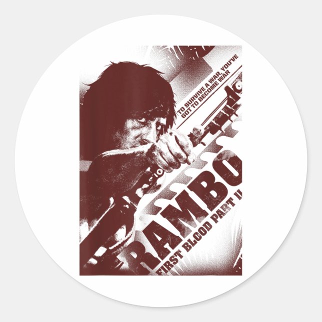 Rambo First Blood Part Ii Youve Got To Become War  Classic Round Sticker (Front)
